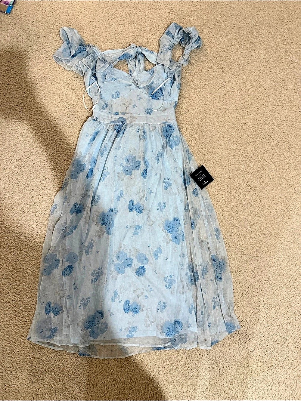 Made With Love Blue Floral Mini Dress NWT
